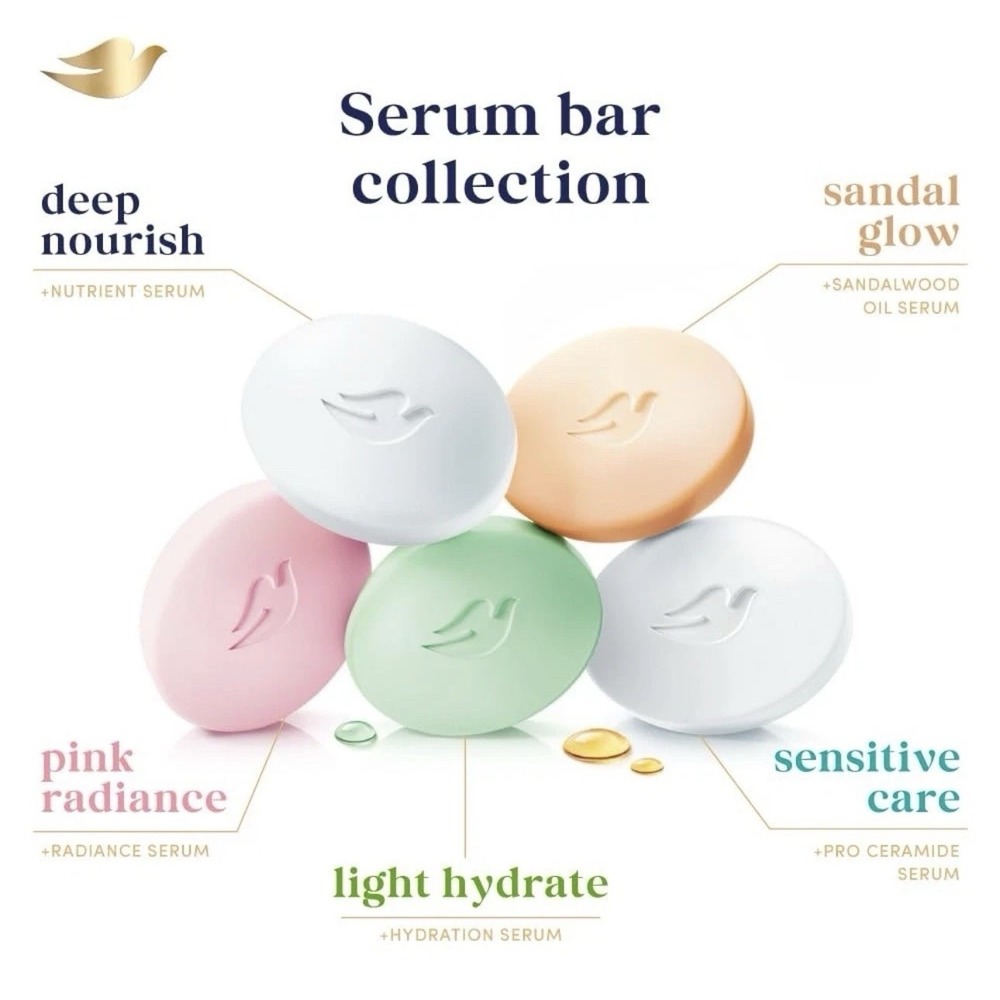 Dove Serum Bar Collection - Variety Multiple Pack (Pack of 5) 125g - New In Box - Picture 2 of 4